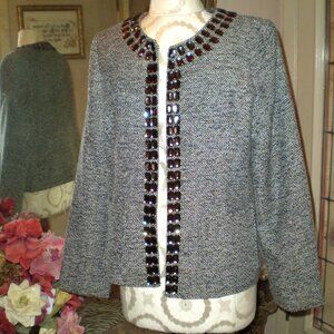 Gorgeous JEWELED Tweed BLAZER JACKET Size 10 A MUST SEE